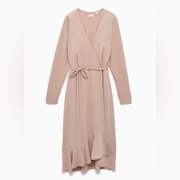 Women's Aritzia Wilfred Josie Luxe Crepe Wrap Dress Size Medium - Picture 4 of 16
